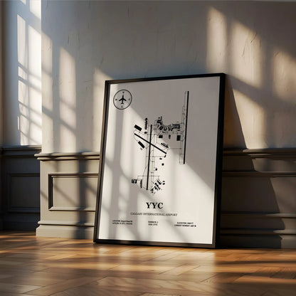 YYC, Calgary International Airport – Airport Design Map, Aviation Poster