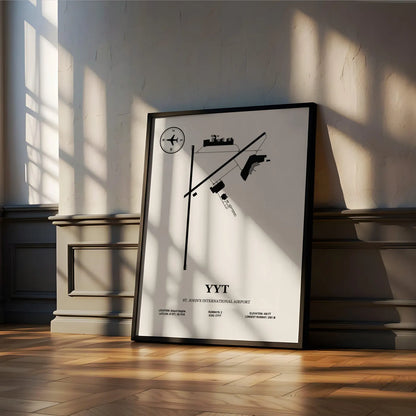 YYT, St. John's International Airport – Airport Design Map, Aviation Poster