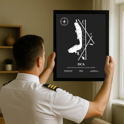 DCA, Ronald Reagan Washington National Airport – Airport Design Map, Aviation Poster