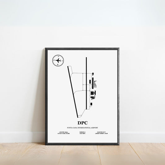 DPC, Punta Cana International Airport – Airport Design Map, Aviation Poster