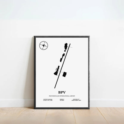 BPV, Providenciales International Airport – Airport Design Map, Aviation Poster