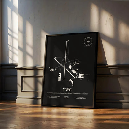 YWG, Winnipeg James Armstrong Richardson International Airport – Airport Design Map, Aviation Poster