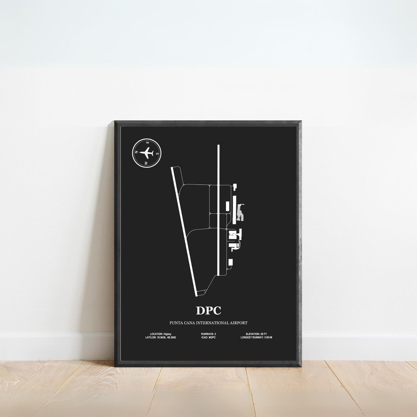 DPC, Punta Cana International Airport – Airport Design Map, Aviation Poster