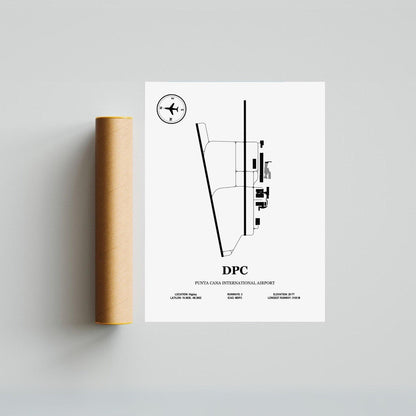 DPC, Punta Cana International Airport – Airport Design Map, Aviation Poster