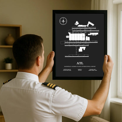 ATL, Hartsfield–Jackson Atlanta International Airport – Airport Design Map, Aviation Poster