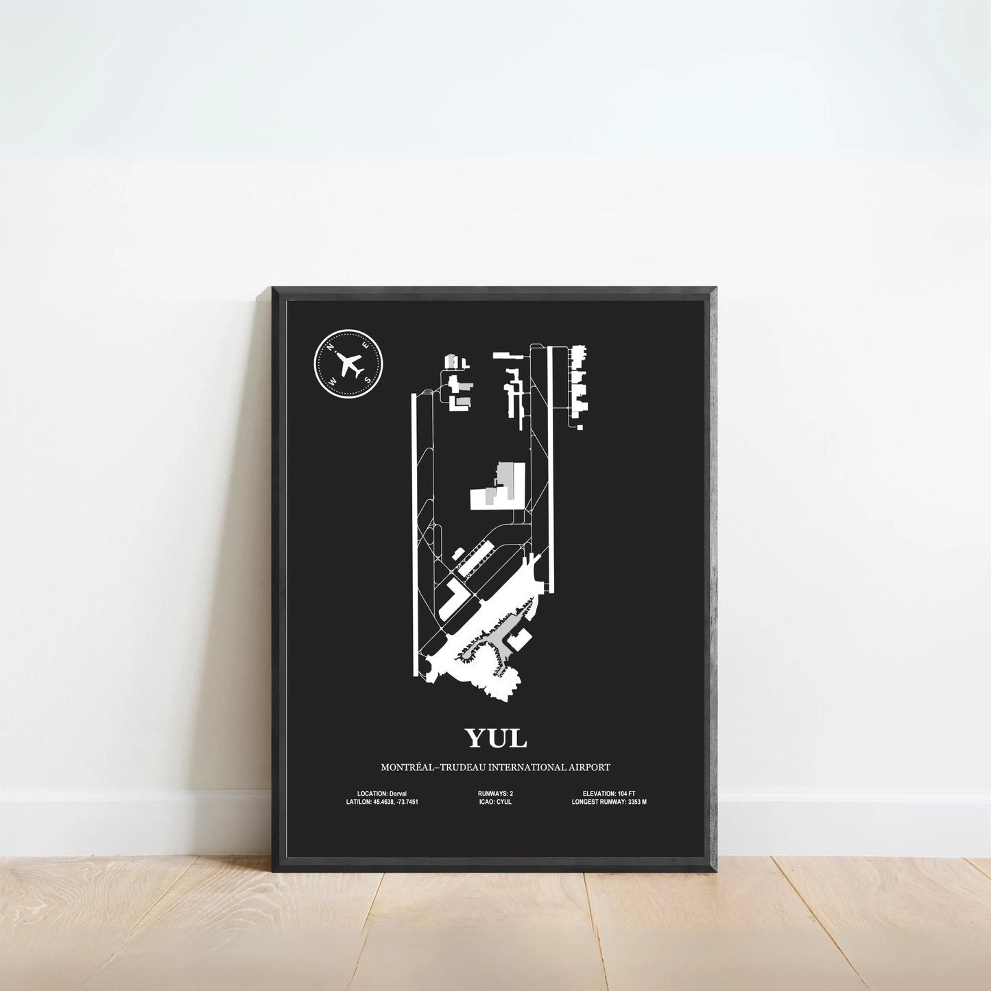 YUL, Montréal–Trudeau International Airport – Airport Design Map, Aviation Poster