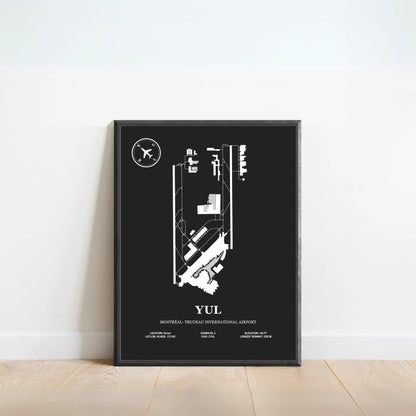 YUL, Montréal–Trudeau International Airport – Airport Design Map, Aviation Poster