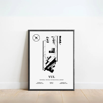 YUL, Montréal–Trudeau International Airport – Airport Design Map, Aviation Poster