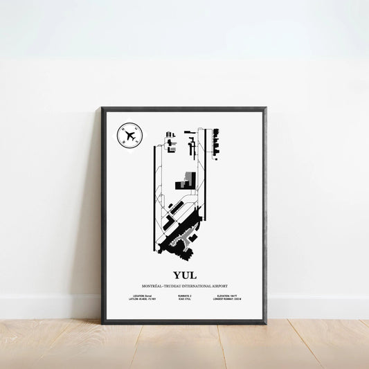 YUL, Montréal–Trudeau International Airport – Airport Design Map, Aviation Poster