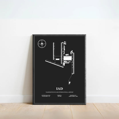 IAD, Washington Dulles International Airport – Airport Design Map, Aviation Poster