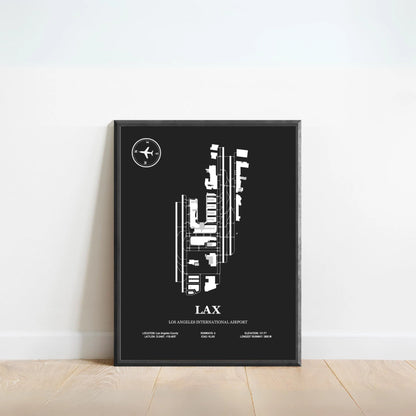 LAX, Los Angeles International Airport – Airport Design Map, Aviation Poster