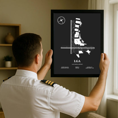 LGA, LaGuardia Airport – Airport Design Map, Aviation Poster