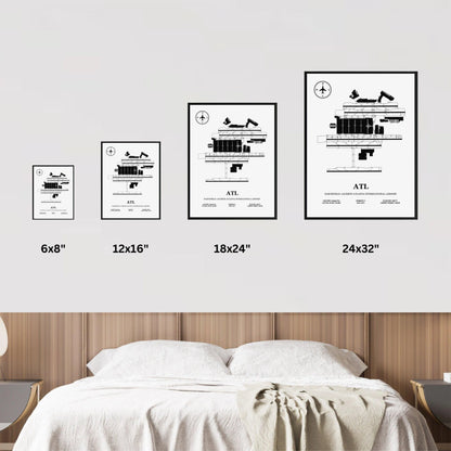 ATL, Hartsfield–Jackson Atlanta International Airport – Airport Design Map, Aviation Poster