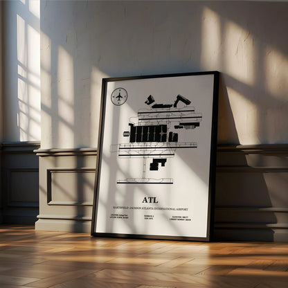 ATL, Hartsfield–Jackson Atlanta International Airport – Airport Design Map, Aviation Poster