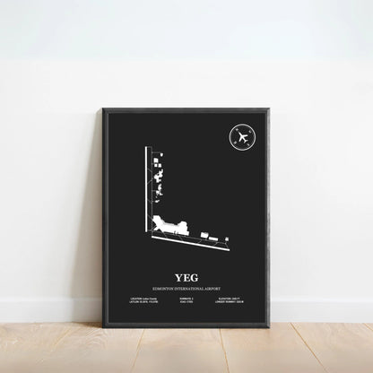 YEG, Edmonton International Airport – Airport Design Map, Aviation Poster