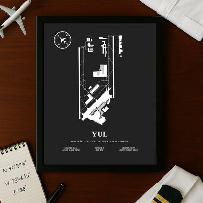 YUL, Montréal–Trudeau International Airport – Airport Design Map, Aviation Poster