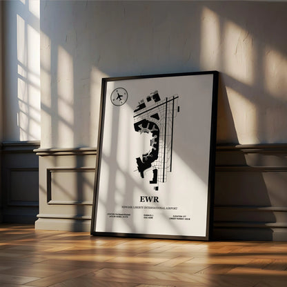 EWR, Newark Liberty International Airport – Airport Design Map, Aviation Poster