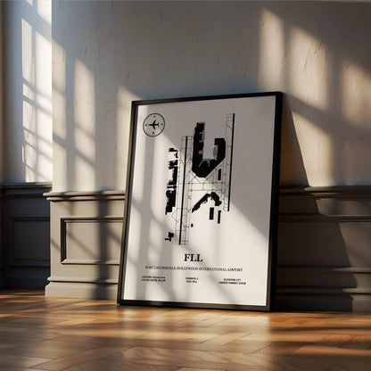 FLL, Fort Lauderdale-Hollywood International Airport – Airport Design Map, Aviation Poster