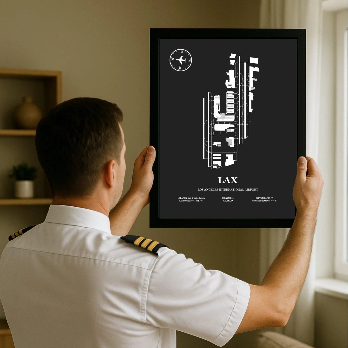 LAX, Los Angeles International Airport – Airport Design Map, Aviation Poster